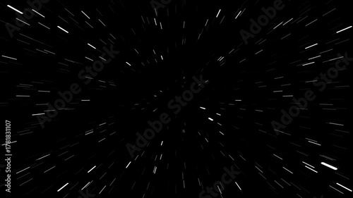 Abstract representation of stars streaking through dark space, depicting fast motion or hyperspace travel.