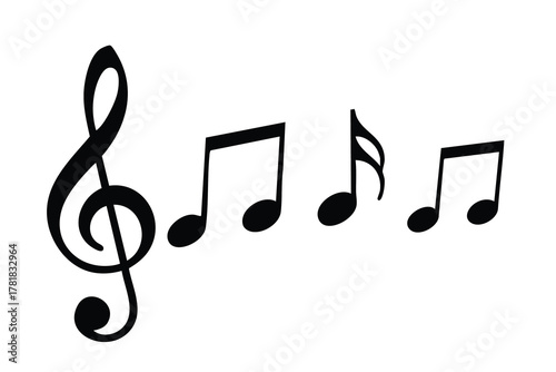 Music note and treble clef symbol