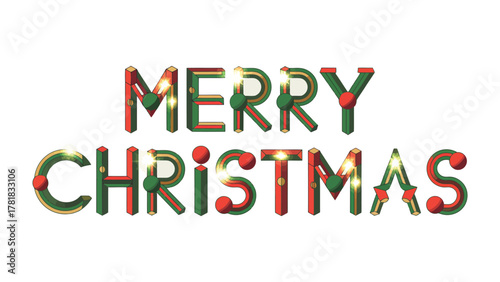  Festive Greeting: Merry Christmas adorned with a playful display of lights, exuding warmth and the spirit of celebration.