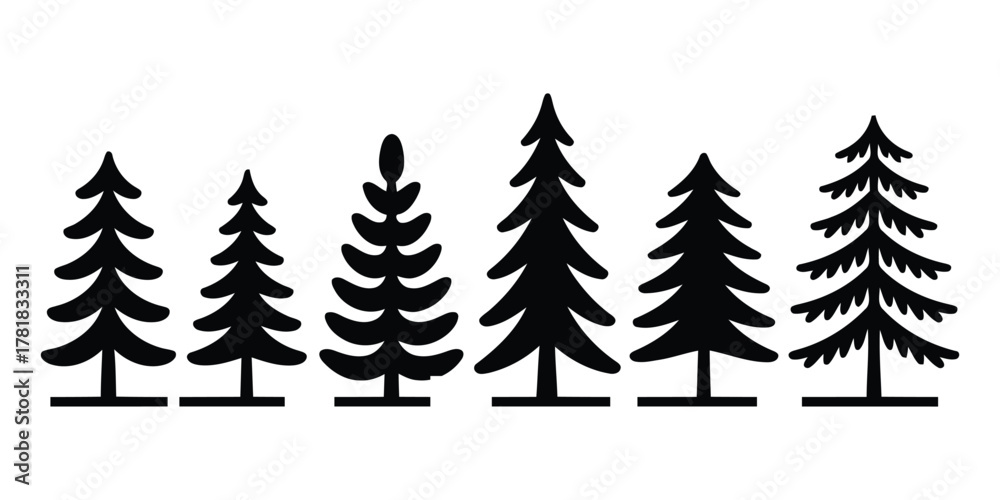 Obraz premium Tree silhouette row