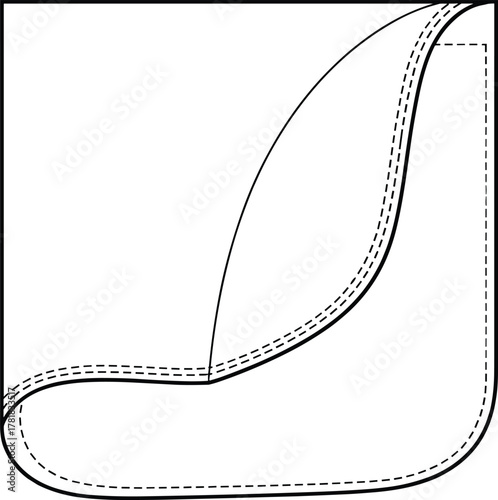 Mathematical function curve plot, scientific data trend graph, saturation effect diagram, dashed variation lines, threshold behavior chart, technical vector illustration