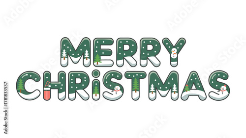Merry Christmas Greeting: A festive greeting of Merry Christmas, showcasing holiday cheer in a visually pleasing and elegant manner, perfect for seasonal designs. 