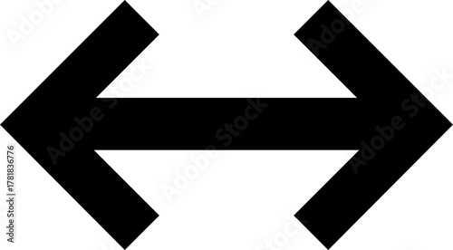 Bold bidirectional arrow icon, perfect for presentations, navigation, or web design, conveying direction, movement, and connection in a clean modern style