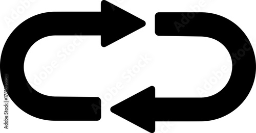 Seamlessly loop and refresh content with this dynamic icon, perfect for illustrating continuous processes and iterative workflows. Modern, bold, and impactful
