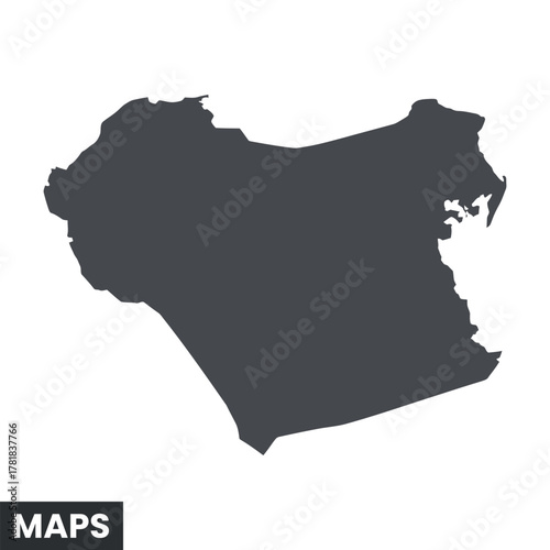 Outline map of al rayyan municipality qatar isolated on white background at vector design for website material with clean composition