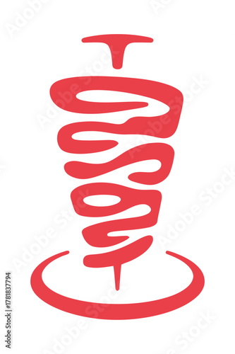 Doner kebab sign with sliced meat for restaurant and fast food cafe concept of german and turkish street food around world 120 characters