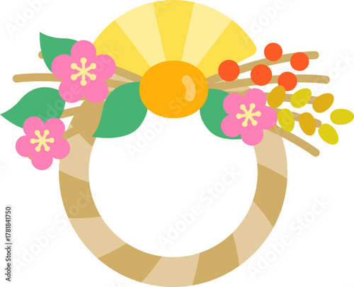 しめ縄のアイコンのイラスト