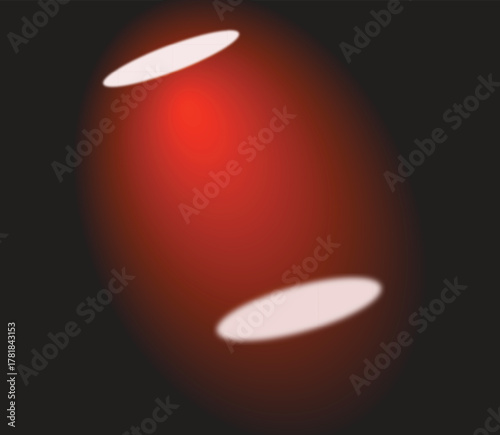 light bulb on red victor effect design. 
The image you described features a striking design with a red oval shape set against a black background. The red oval has a gradient effect, transitioning from