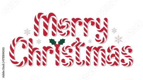 Christmas Joy: A festive display, featuring candy canes artfully arranged to spell out Merry Christmas, evokes the warmth and anticipation of the holiday season.