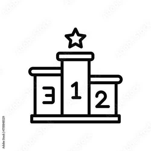 Podium with numbers 1 2 and 3 topped with a star