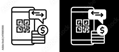 Qr Payment whiteblack icon