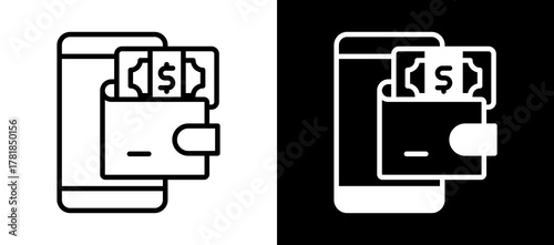 Ewallet whiteblack icon
