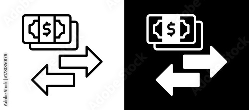 Instant Transfer whiteblack icon