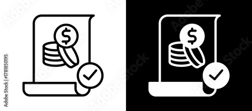 Bill Pay whiteblack icon