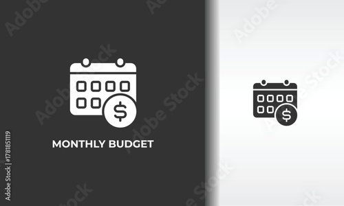 Monthly Budget Vector, Icon Or Logo Sign Isolated Symbol Illustration
