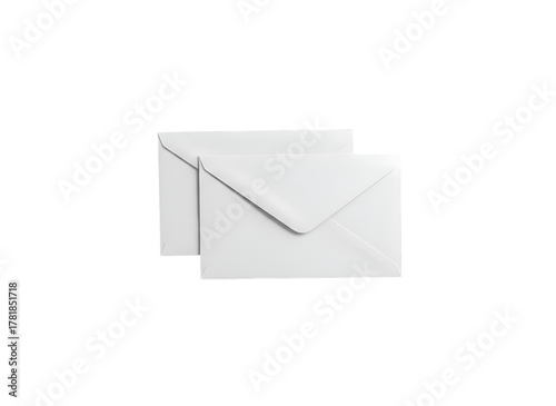 Blank White Envelopes: Business Mail, Letter, and Correspondence on plain white background