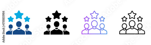 Customer Icon Multiple Style Vector Illustration

