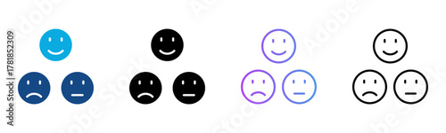 Emotion Icon Multiple Style Vector Illustration
