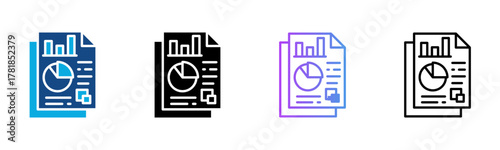 Reporting Icon Multiple Style Vector Illustration
