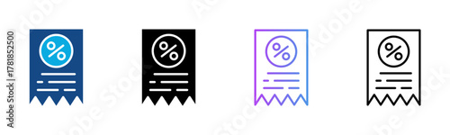 Tax Icon Multiple Style Vector Illustration
