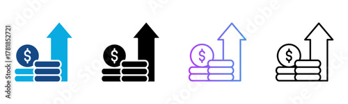 Price Level Icon Multiple Style Vector Illustration
