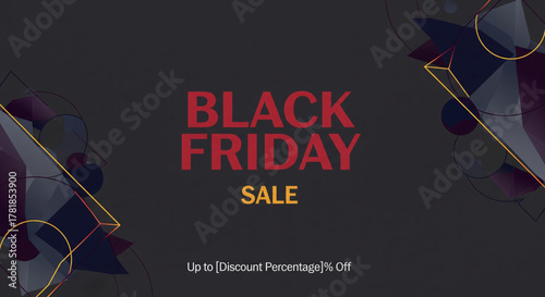 Black Friday Sale Announcement with Abstract Geometric Shapes