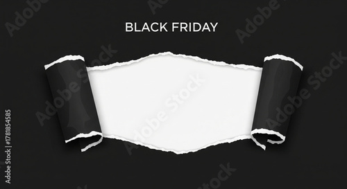 Black Friday Torn Paper Reveal A Dramatic Marketing Template
