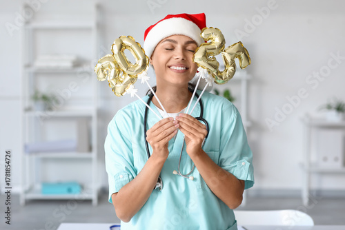 Young female doctor with Sa...