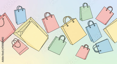 Shopping Bags A Colorful Arrangement for Retail and Commerce
