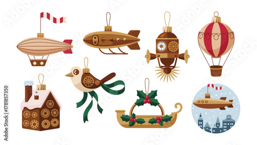 Whimsical Ornament Collection: This image presents a captivating assortment of unique ornaments, each a miniature masterpiece.