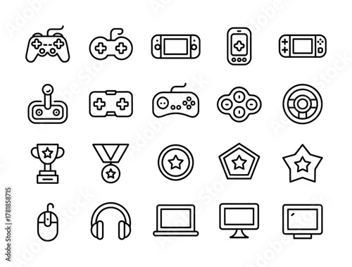 Gaming esports console computer entertainment icons