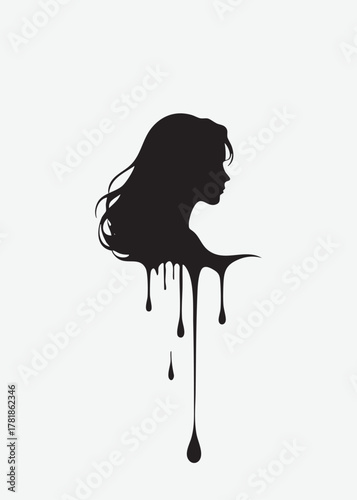 silhouette of a crying woman