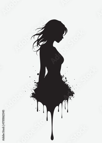 silhouette of a crying woman