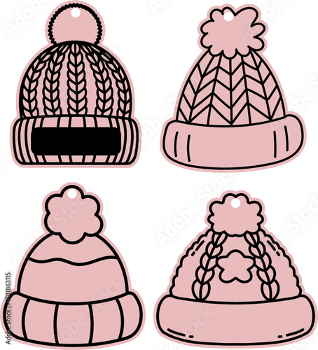 cute christmas beanie ornament svg png, personalized name, custom family kids name decor, xmas tree hanging ornament, laser ready cut files, engrave, glowforge silhouette cricut