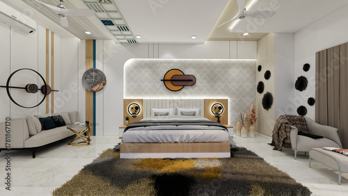 Interior Bedroom With Stylish Interior Decor 