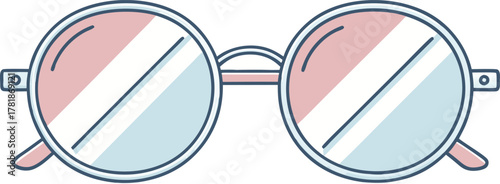 Stylish round glasses with a modern design perfect for fashion, vision, and eye care concepts in a clean, contemporary style, originally a scalable vector graphic