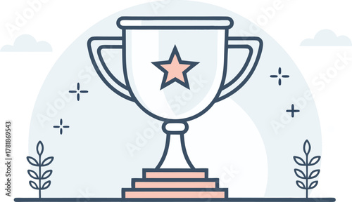 Celebrate Success with a Stunning Trophy Design Ready for Your Next Project, Perfect for Awards, Recognition, and Achievements, Originally a Scalable Graphic