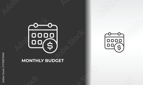 Monthly Budget Vector, Icon Or Logo Sign Isolated Symbol Illustration