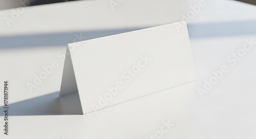 Blank White Table Tent Card Mockup on a Bright Minimalist Surface