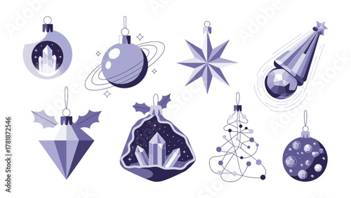 Festive Ornaments of Winter: Capturing a range of holiday spirit, each ornament design brings a unique, seasonal charm.