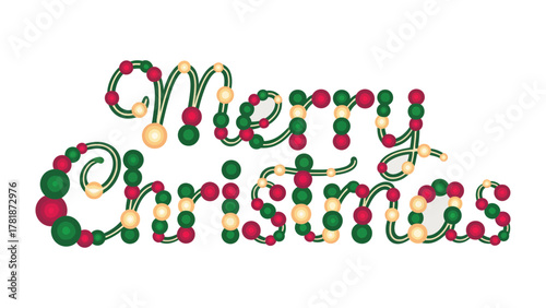 Festive Season's Greetings: Merry Christmas script, twinkling with cheerful illumination, celebrates the magic of the holiday season, embodying the joy and anticipation of festive celebrations.