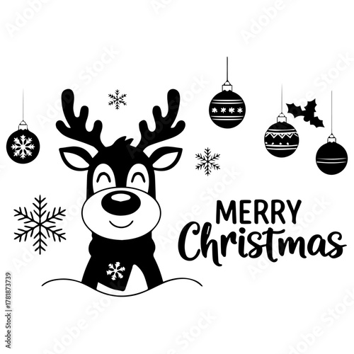 Modern Merry Christmas Illustration