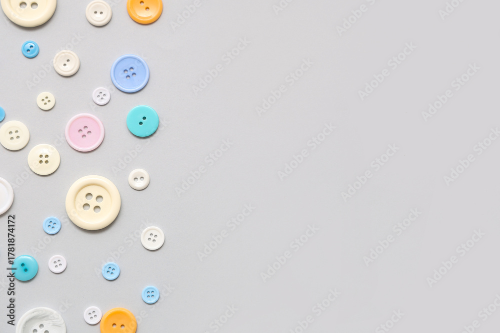 Fototapeta premium Different buttons on grey background