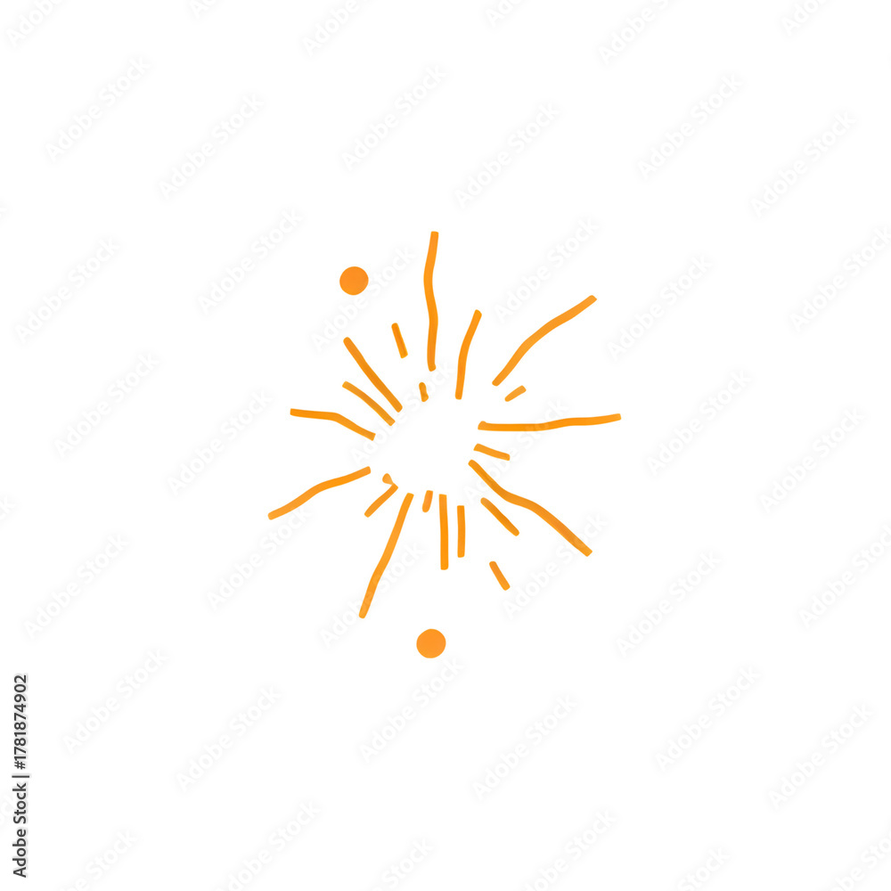 Obraz premium Dynamic burst of orange lines and dots abstract energy