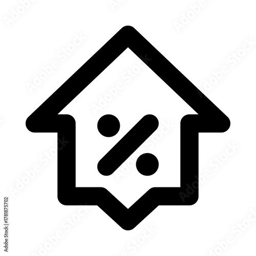 Home Mortgage Loan Outline Icon