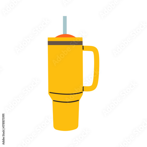 Thermos for tea and coffee .Tent single icon in cartoon style vector symbol stock illustration web. Hand drawn illustration for mountains ,ski and winter sports .