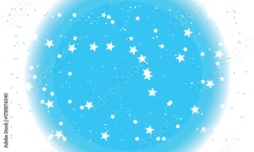 Sparkling White Stars On A Bright Blue Sphere vector.