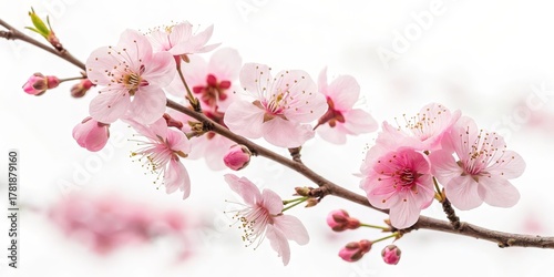 Delicate Pink Blossom Branch Close-up Photography, Floral Composition, Spring Bloom, Nature, Cherry Blossom Cherry Blossoms, Spring Flowers