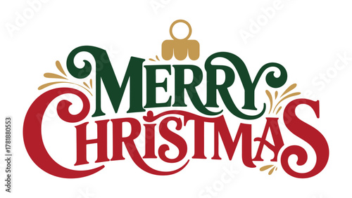 Festive Message: A vibrant Merry Christmas message, crafted in elegant script, spreads holiday cheer. It's adorned with decorative elements, captures the spirit of the season.