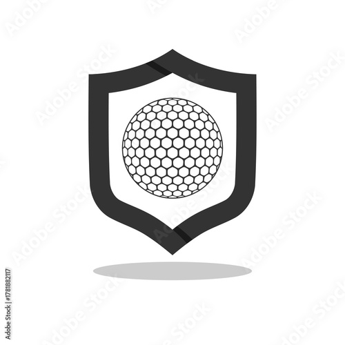 Golf club badge with shadow